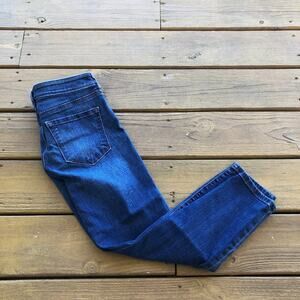 LOFT Modern Skinny Ankle Dark Wash Crop Pants